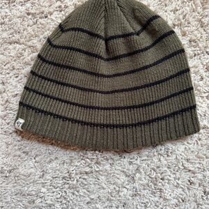 Stylish Olive and Black NE Patriots Striped Beanie